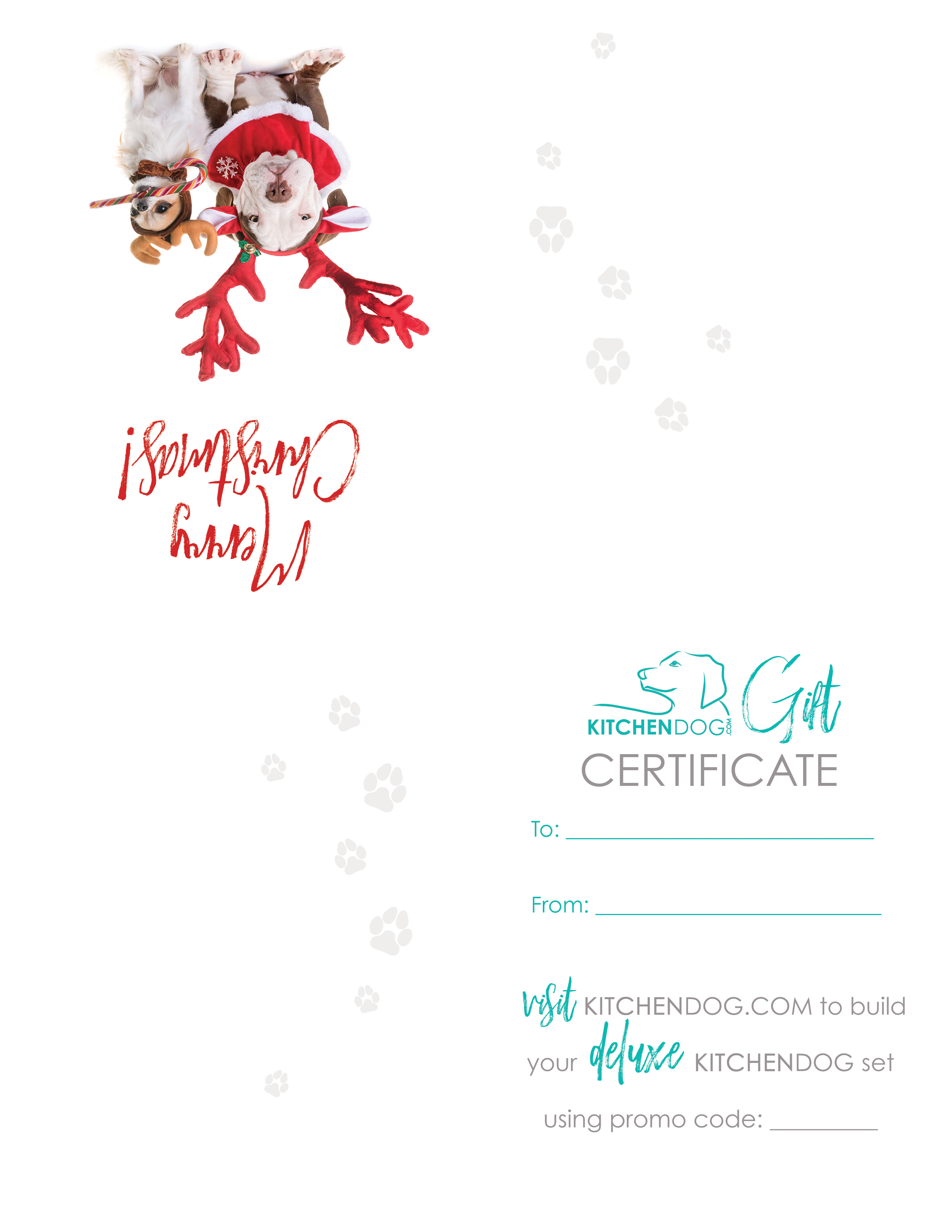 Gift Card – Merry Christmas – Kitchen Dog